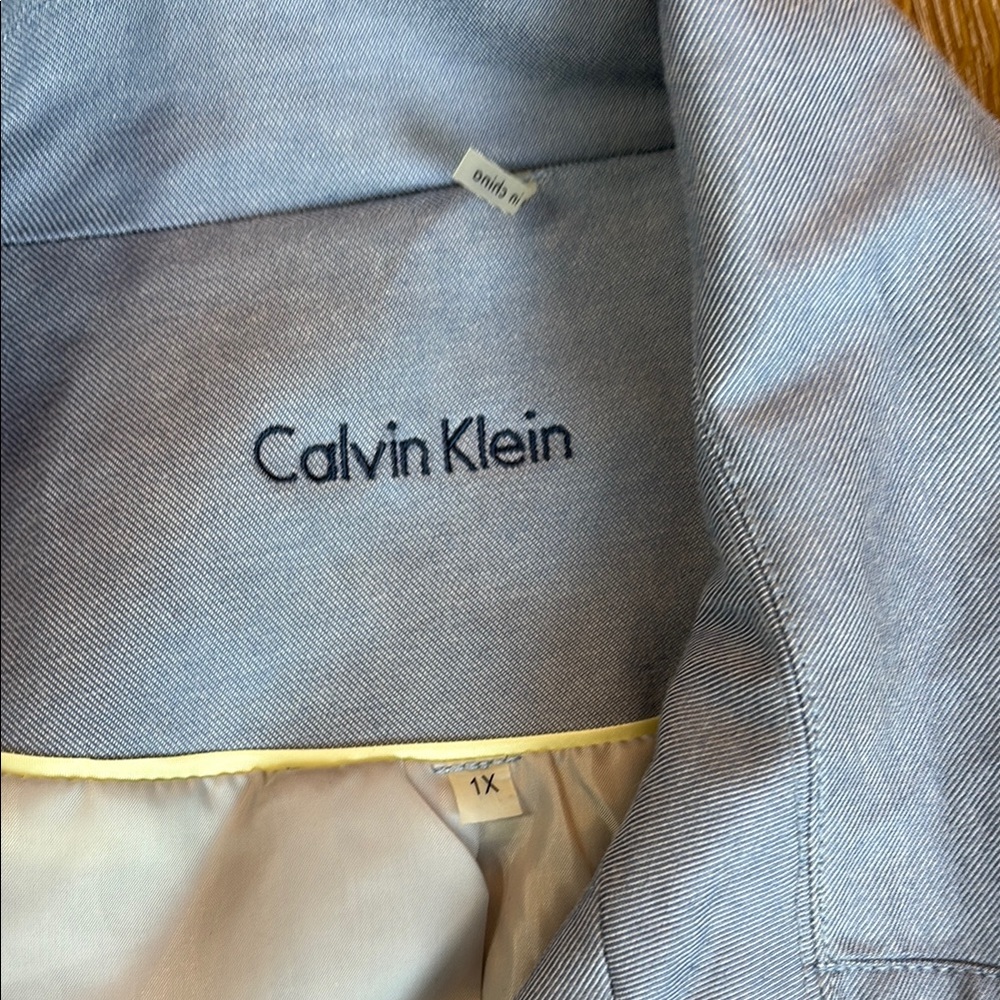 NWT Calvin Klein Women's Light Blue Trench Coat - Picture 4 of 6